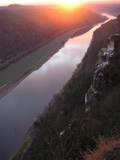 Sonnenuntergang auf der Bastei