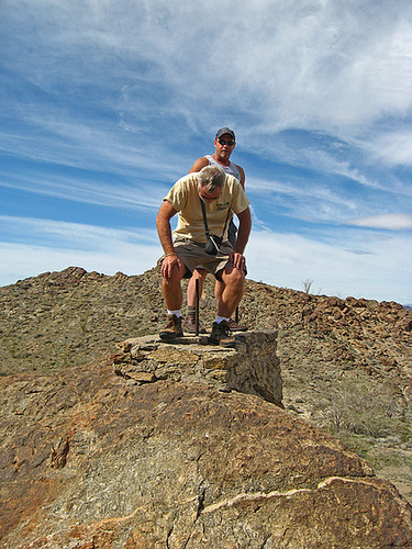 Pete & Ed Sharing A Moment Atop Red Cloud Road Structure (1388)