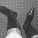 Ipernity charming friend's reward - Gleaming pointed tips black sexy boots and shapely legs ! !  B & W.