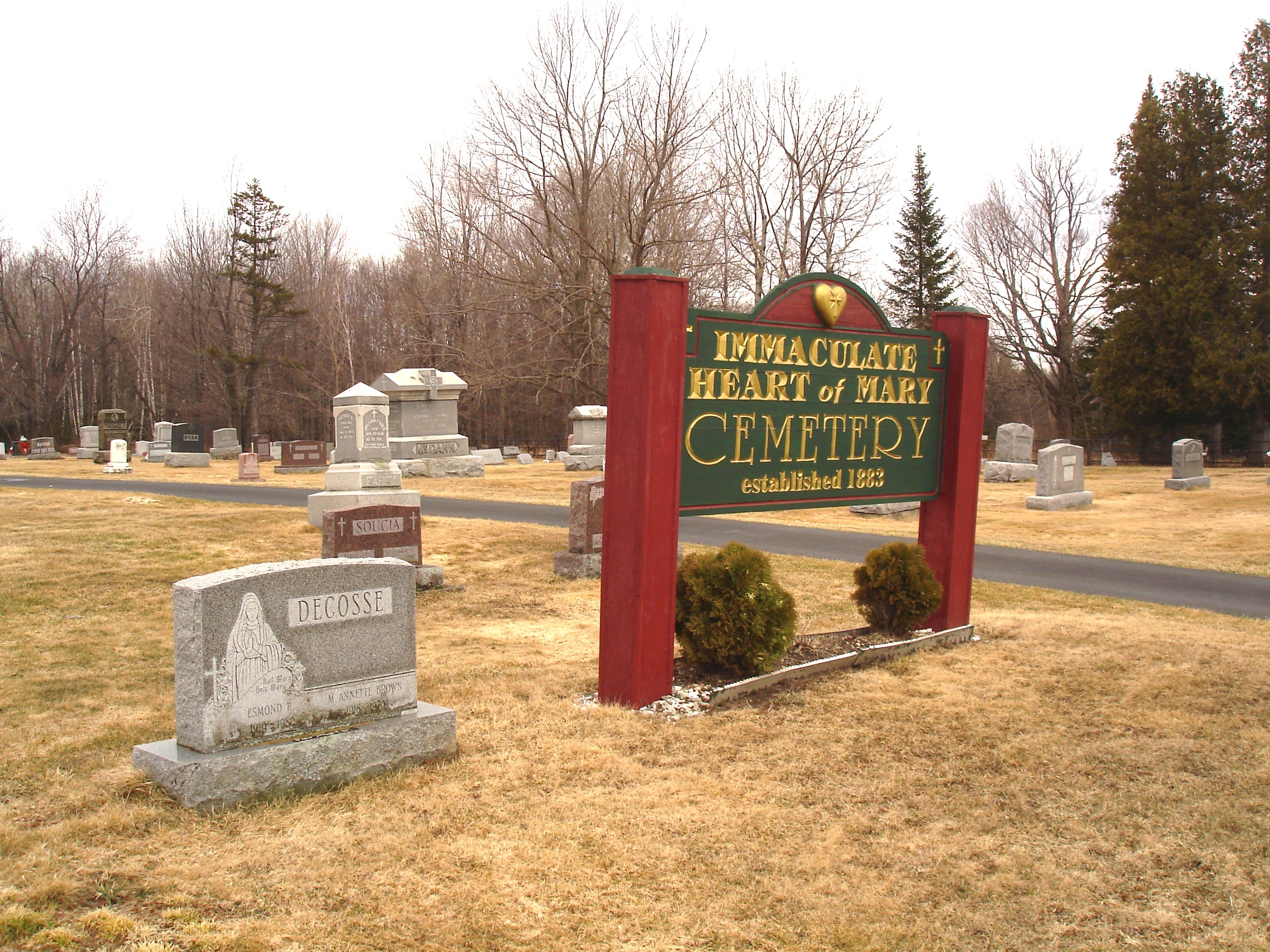 Immaculate heart of Mary cemetery - Churubusco. NY. USA.  March  29th 2009