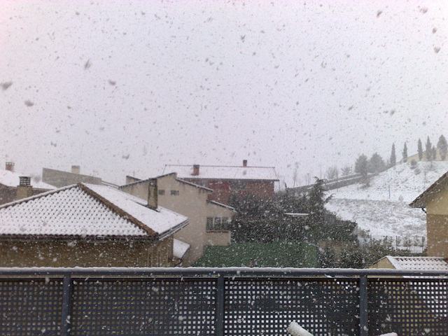 Nieva en Mutilva Alta (Navarra).