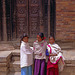 Three loveley Newa girls in Bhaktapur