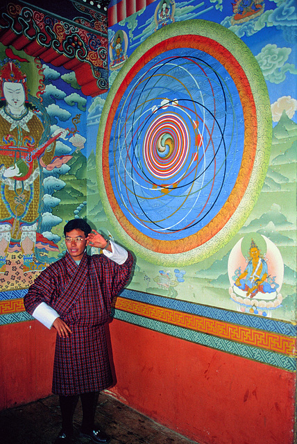 Mandala painting inside the Kurjey Lhakhang temple