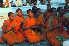Monks in Wat Xieng Thong