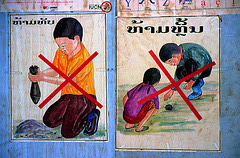 Warning signs about the remains of war