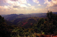 Panoramic view to Laos mountainous region