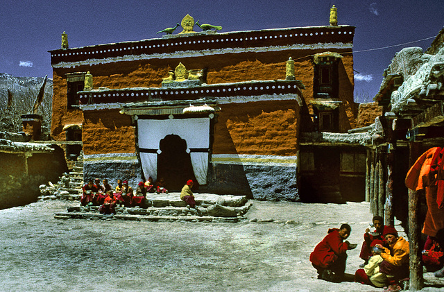 In the yard of the Namgyal Gompa
