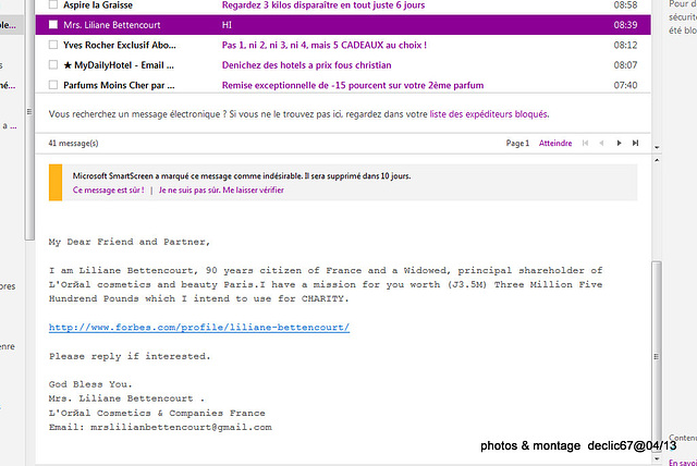 Spam " Bettencourt"    ....3.5 millions $  yes !!!