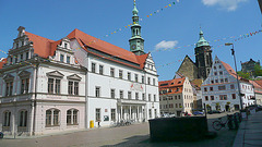 Blick auf Rathaus und oberen Marktplatz