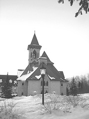 Abbaye St-Benoit-du-lac  /   St-Benoit-du-lac  Abbey -  Quebec, CANADA / 7 février 2009 - B & W  / Noir & blanc.