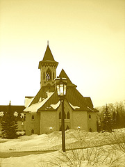 Abbaye St-Benoit-du-lac  /   St-Benoit-du-lac  Abbey -  Quebec, CANADA - February  7th 2009 - SEPIA.