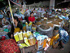 Morning market at the bus station in Pakse