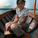 Young Lao girl guides us on the river