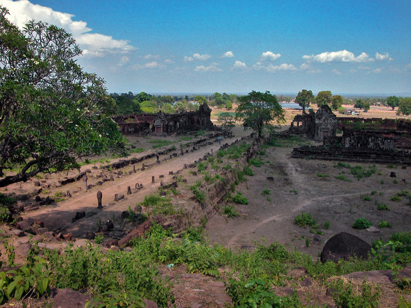 View to the Wat Phu complex