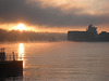 Sonnenaufgang über der Elbe