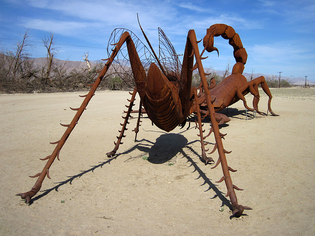 Ricardo Breceda's Scorpion & Grasshopper sculpture in Galleta Meadows Estate (4449)