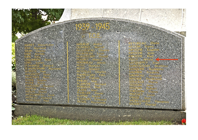Alfred Roux. Monument aux morts de la guerre de 1939-1945 et TOE. Les Sables d'Olonne