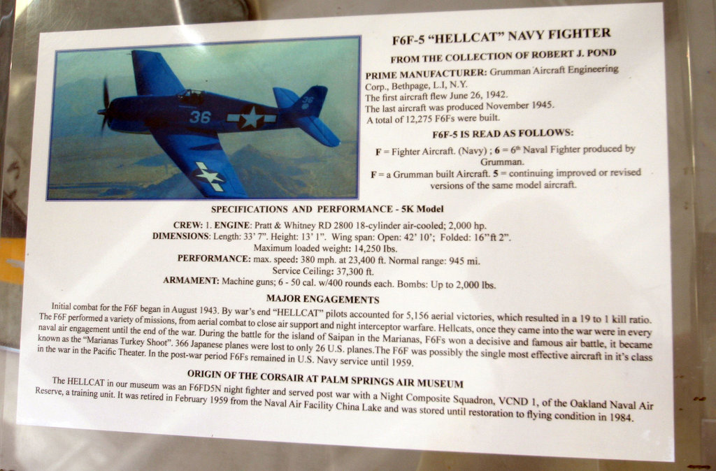 F6F-5 "Hellcat" Navy Fighter (1452)