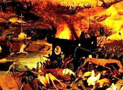 Brueghel: Triumfo de l' morto, kun Mortula Ŝipo (eltiraĵo)
