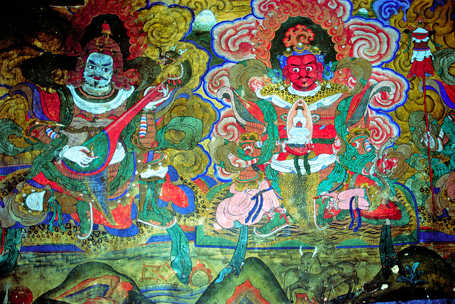 Wallpainting inside the Jampey Lhakhang monastery