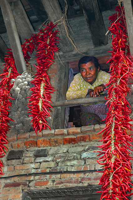 Chili garlands decorate their windows