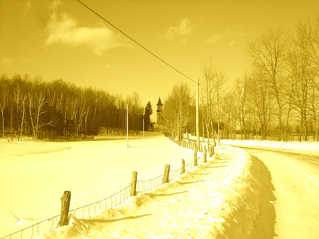 Abbaye St-Benoit-du-lac  /  St-Benoit-du-lac  Abbey -  Quebec, CANADA /  6 février 2009 - SEPIA