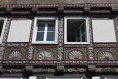 Detail eines Fachwerkhauses in der Mittelstrasse in Lemgo