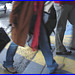 Blond mature in jeans and flat boots  /  Dame mature en  blue-jeans et bottes à talons plats  -  Brussels airport - 19 octobre 2008.