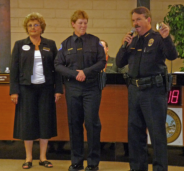 Mayor Yvonne Parks - Kate Singer - Chief Pat Williams (0093