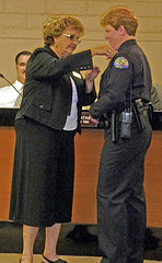 Mayor Yvonne Parks Pinning Kate Singer (0095)