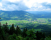 Blick vom Aufstieg auf die Niedere hinab nach Andelsbuch und Egg