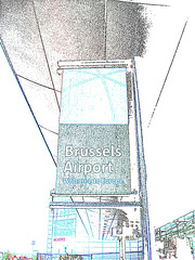 Bienvenue à Bruxelles - Brussels airport- Welcome to Europe sign- 19-10-2008  -  Contours de couleurs