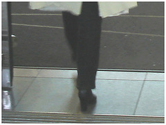 Heras blonde mature in extreme hammer heeled boots - Brussels airport  /  19-10-2008