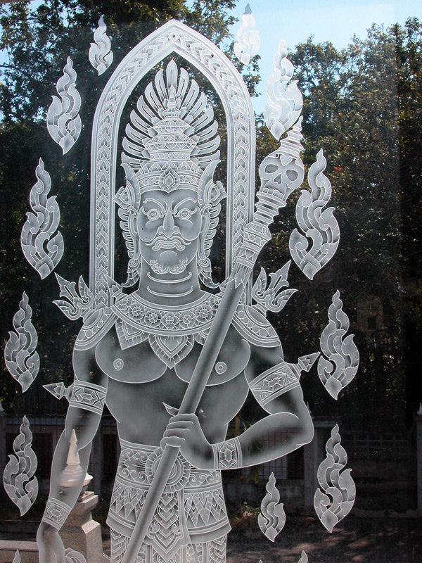 View through a temple window