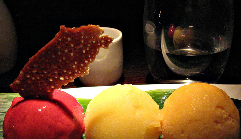 Glaces  in a glass