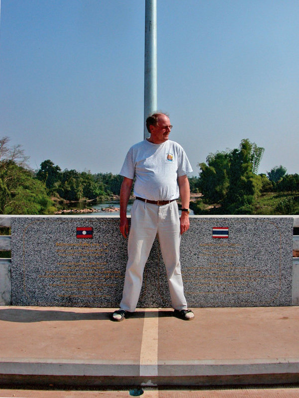 On the friendship bridge Laos/Thailand