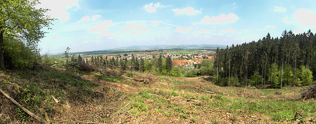 150 Grad Panorama oberhalb von Pöhlde