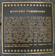 Colma Historical Museum - Mystery Tombstone (1295)