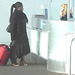 Ponytail Black Lady in wedges -  Brussels airport  / October 19th 2008