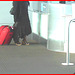 Ponytail Black Lady in wedges -  Brussels airport  / October 19th 2008