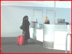 Ponytail Black Lady in wedges -  Brussels airport  / October 19th 2008