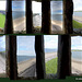 Collage of views from the gun-slits in the watch towers