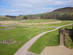 Vindolanda : Vue du fort (côté sud-ouest) depuis la tour.