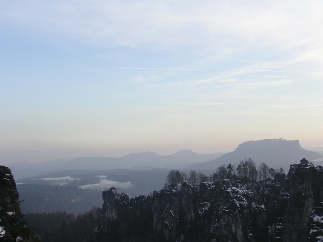 Blick von der Bastei auf den Lilienstein