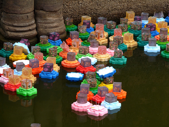 Abandoned Floating Lanterns from Khmer New Year Celebrations