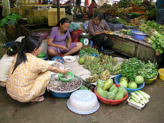 Markt auf festem Boden