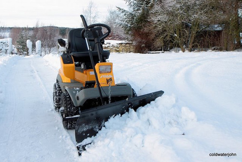 Big Boys' Toys! Had its first snowplough outing for this winter, this morning.