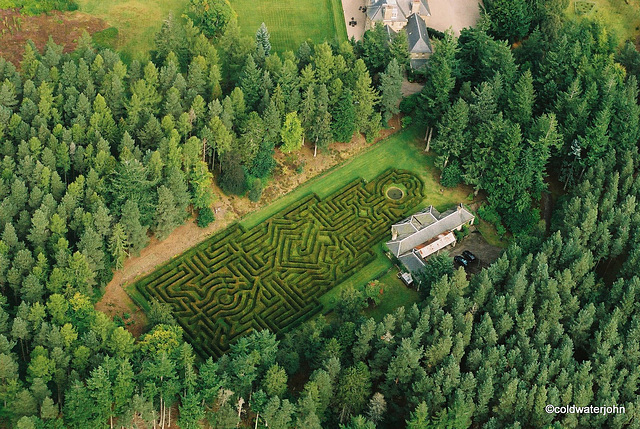 Blervie House Maze - designed by Randall Coate Blervie House Maze - designed by Randall Coate