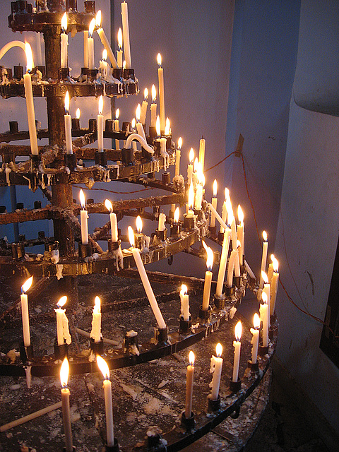 Mahe church candles