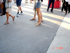 Miniskirt and heels/ Mini-jupe et talons hauts -  Tennis Rogers/  11- 08 -2005 /  Montréal, Qc, CANADA.